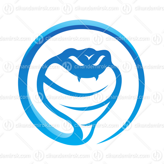 Glossy Blue Snake Icon