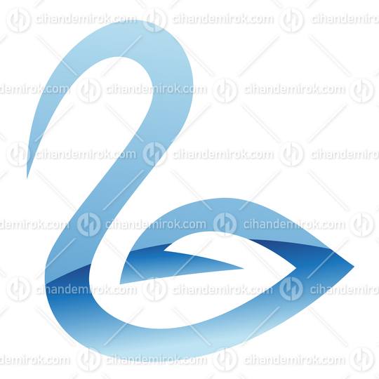 Glossy Blue Swan Icon