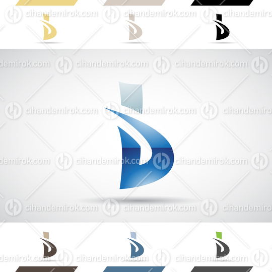 Glossy Bold Spiky Blue Abstract Logo Icon of Letter B