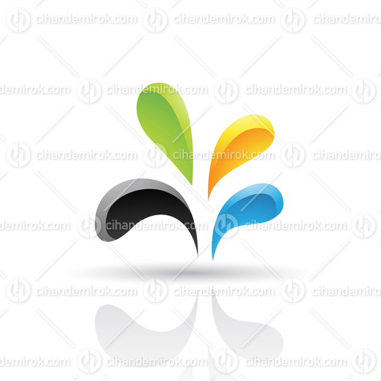 Glossy Colorful Abstract Water Drop Logo Icon