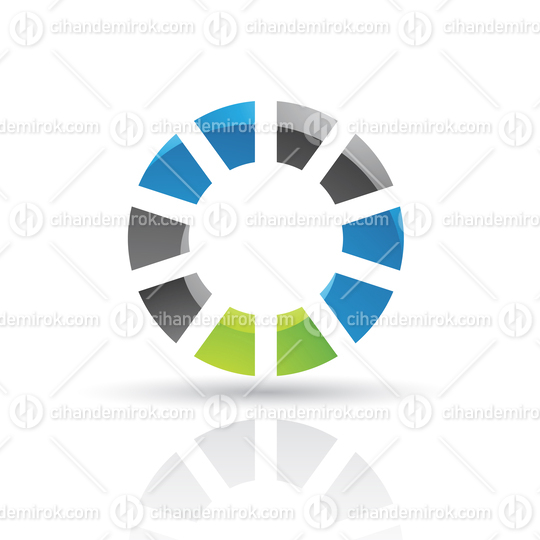 Glossy Colorful Abstract Wheel Logo Icon