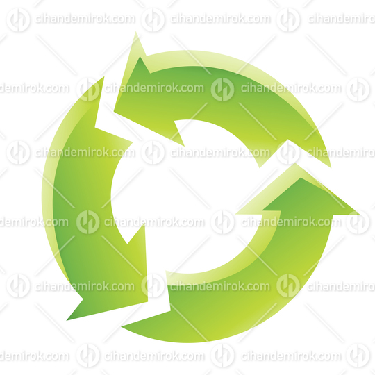 Glossy Green Recycling Icon