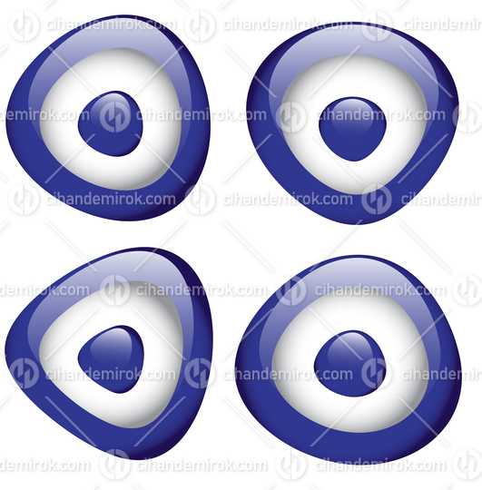 Glossy Icons of Blue Evil Eye Bead Lucky Charm