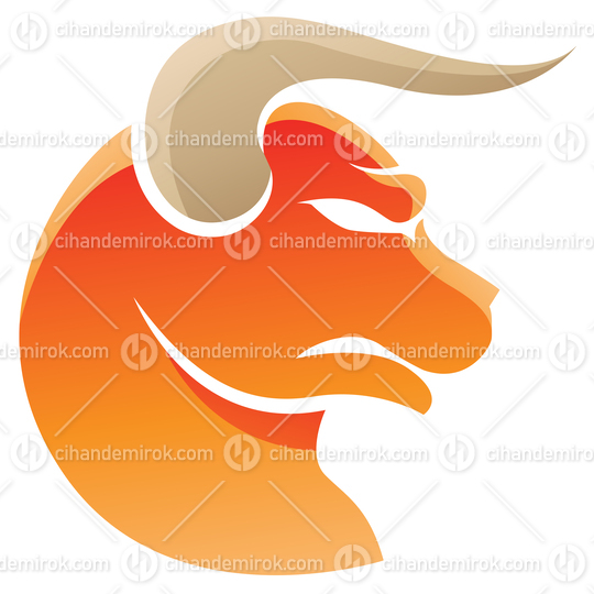 Glossy Orange Taurus Zodiac Star Sign
