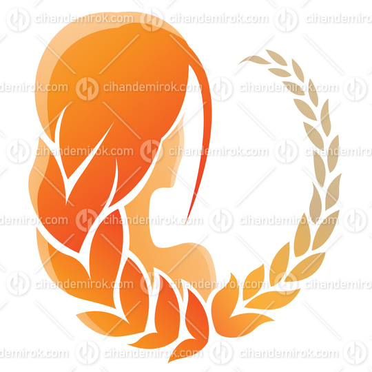Glossy Orange Virgo Zodiac Star Sign