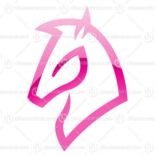 Glossy Pink Horse Head Icon