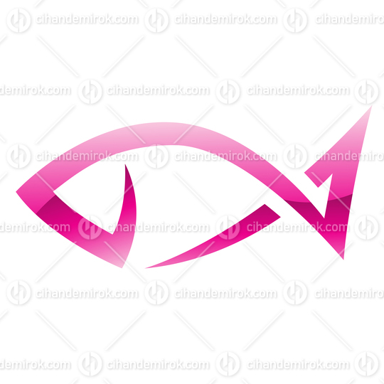 Glossy Pink Line Fish Icon