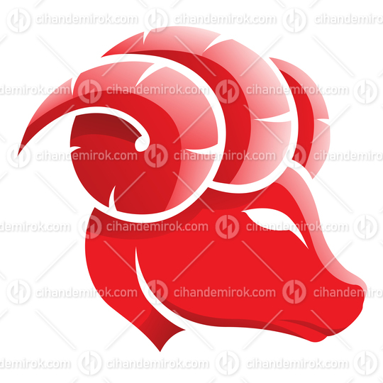 Glossy Red Aries Zodiac Star Sign