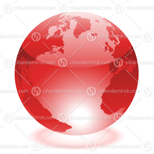 Glossy Red World Icon