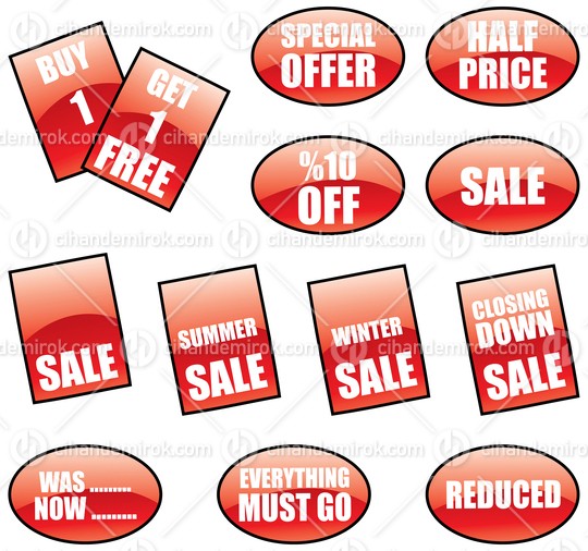 Glossy Sale Labels and Price Tags