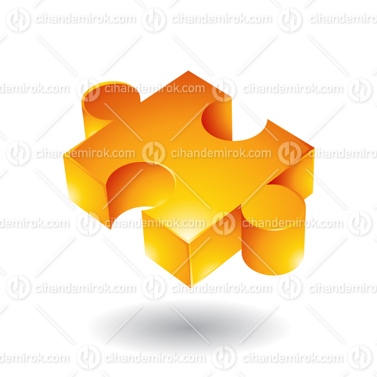 Glossy Yellow Jigsaw Icon