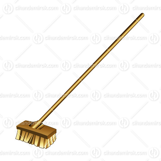 Golden Broom on a White Background