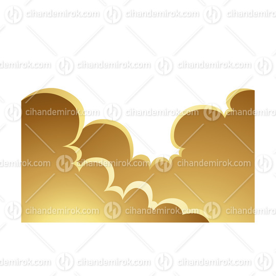 Golden Clouds on a White Background