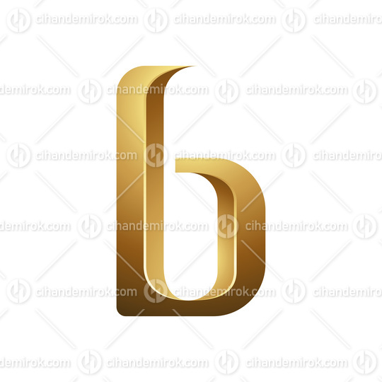 Golden Embossed Letter B on a White Background
