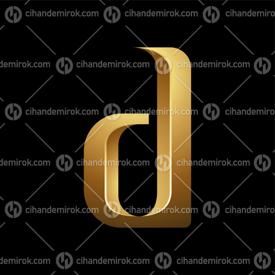 Golden Embossed Letter D on a Black Background