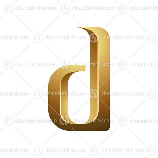 Golden Embossed Letter D on a White Background