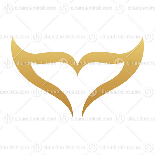 Golden Fish Tail on a White Background