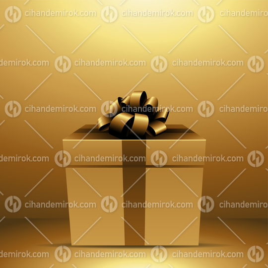 Golden Gift Box on a Golden Background