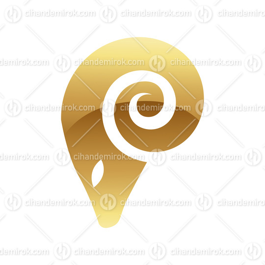 Golden Glossy Abstract Ram on a White Background