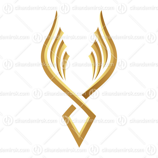 Golden Glossy Abstract Wings on a White Background - Icon 4