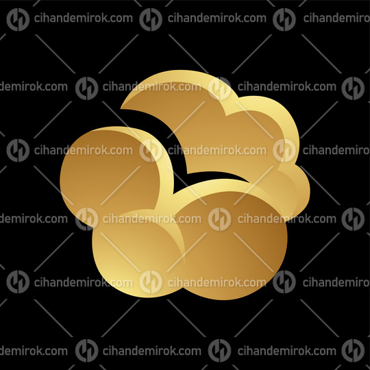 Golden Glossy Cloud on a Black Background