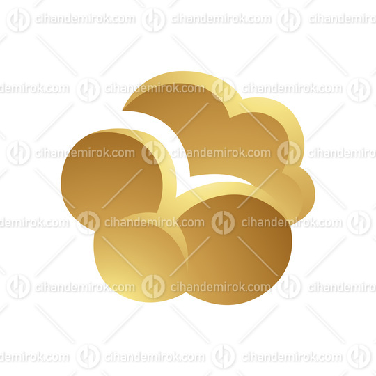 Golden Glossy Cloud on a White Background