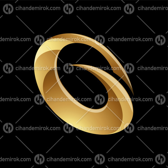 Golden Glossy Spiky Round Letter G Icon on a Black Background