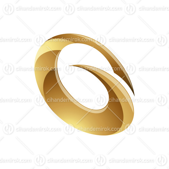 Golden Glossy Spiky Round Letter G Icon on a White Background
