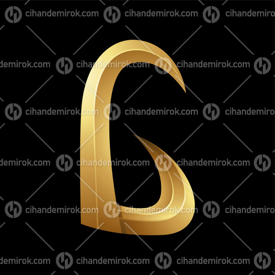 Golden Horn-like Letter G on a Black Background