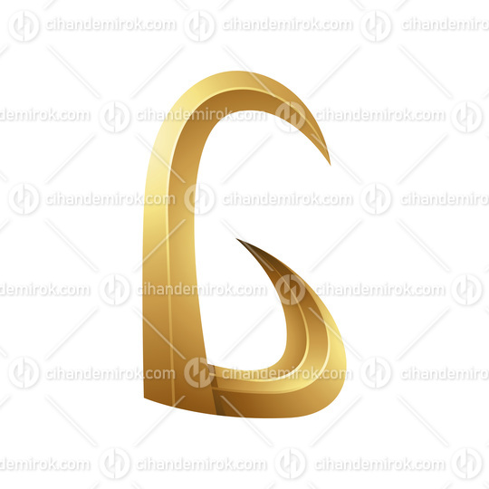 Golden Horn-like Letter G on a White Background