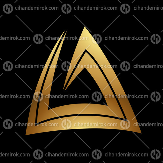 Golden Letter A Symbol on a Black Background - Icon 5