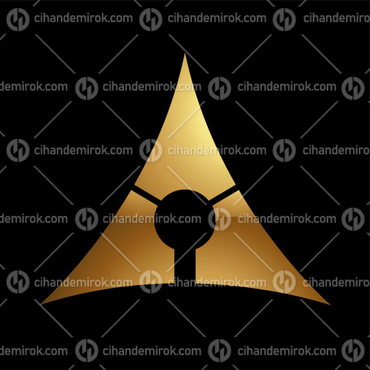 Golden Letter A Symbol on a Black Background - Icon 6