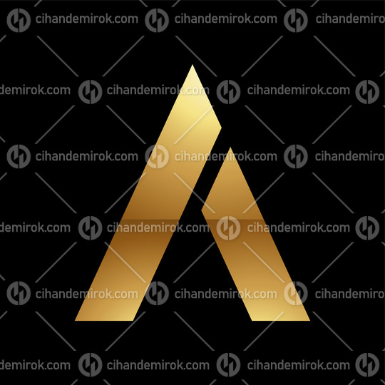 Golden Letter A Symbol on a Black Background - Icon 8