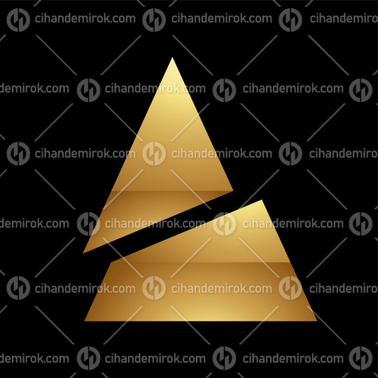 Golden Letter A Symbol on a Black Background - Icon 9