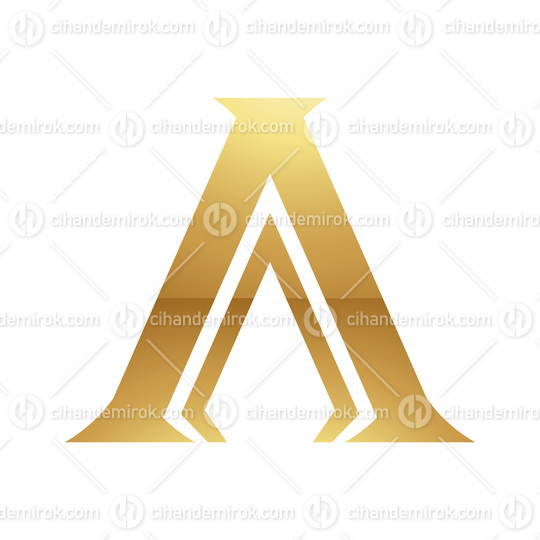 Golden Letter A Symbol on a White Background - Icon 2