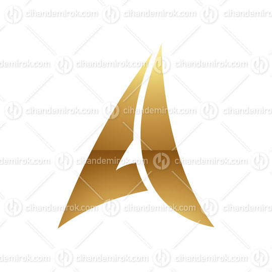 Golden Letter A Symbol on a White Background - Icon 3