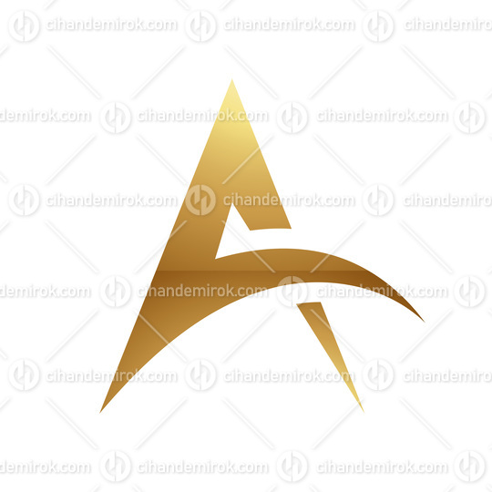 Golden Letter A Symbol on a White Background - Icon 4