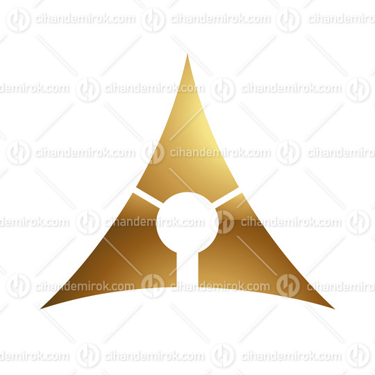 Golden Letter A Symbol on a White Background - Icon 6