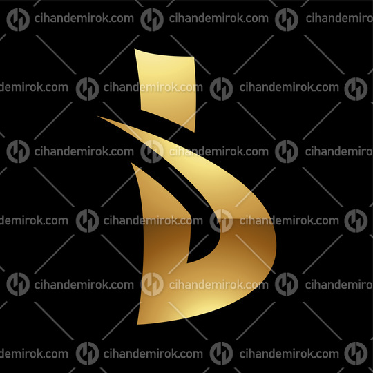 Golden Letter B Symbol on a Black Background - Icon 1