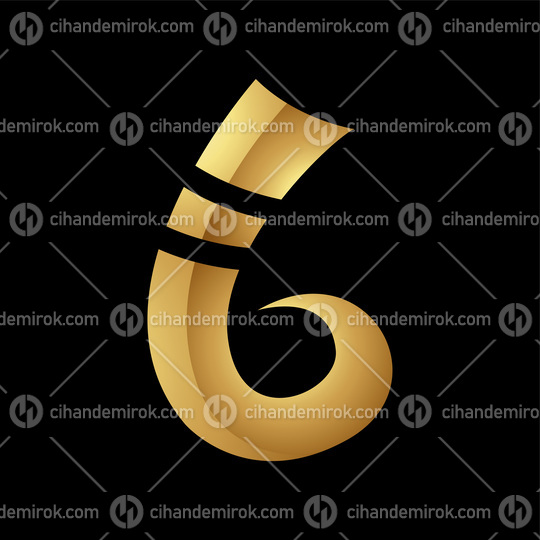 Golden Letter B Symbol on a Black Background - Icon 2