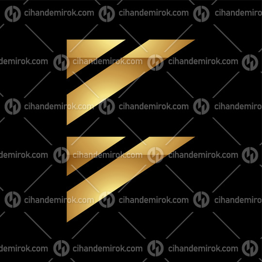 Golden Letter B Symbol on a Black Background - Icon 3