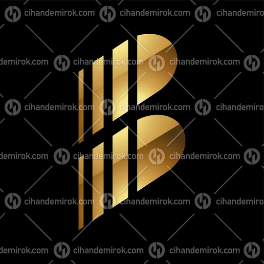 Golden Letter B Symbol on a Black Background - Icon 5