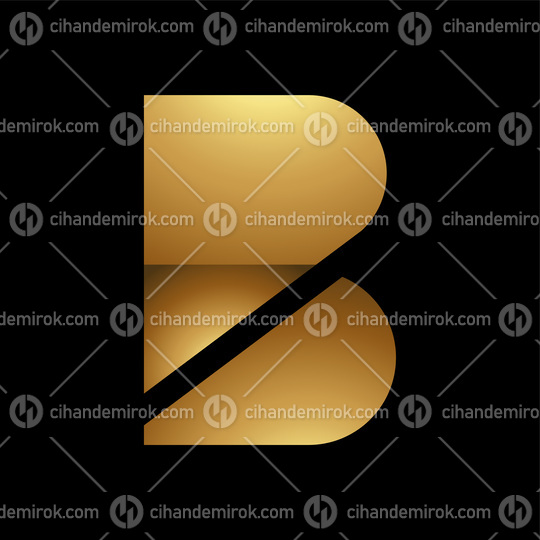 Golden Letter B Symbol on a Black Background - Icon 8