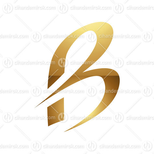 Golden Letter B Symbol on a White Background - Icon 4