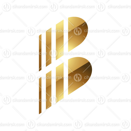Golden Letter B Symbol on a White Background - Icon 5