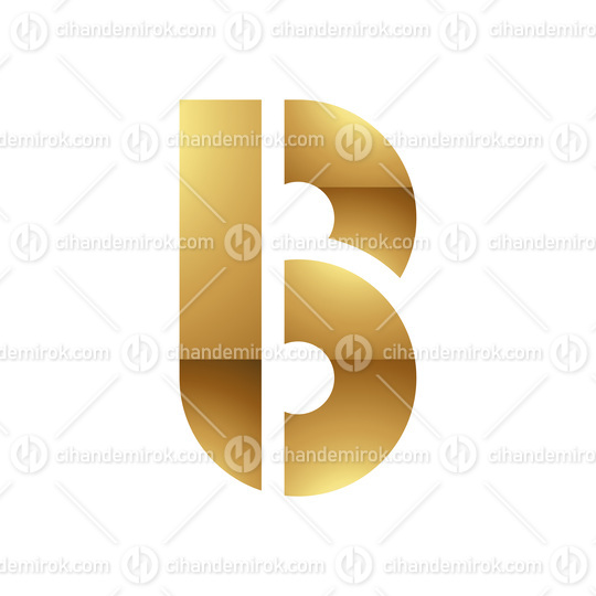 Golden Letter B Symbol on a White Background - Icon 6