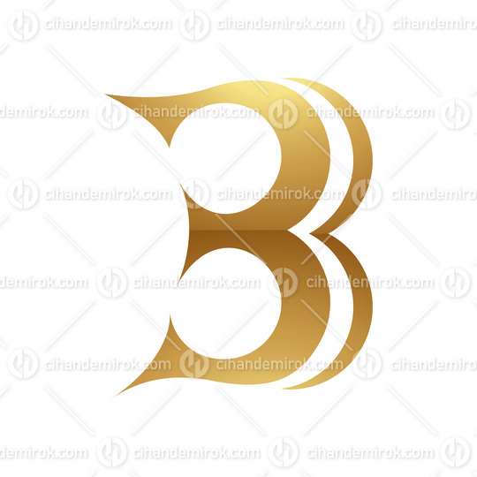 Golden Letter B Symbol on a White Background - Icon 7