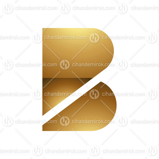 Golden Letter B Symbol on a White Background - Icon 8