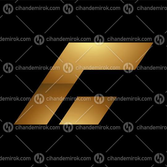 Golden Letter C Symbol on a Black Background - Icon 2
