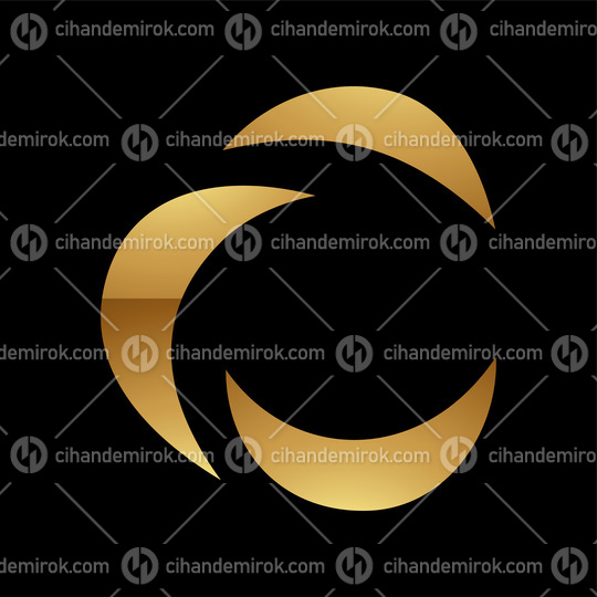 Golden Letter C Symbol on a Black Background - Icon 3